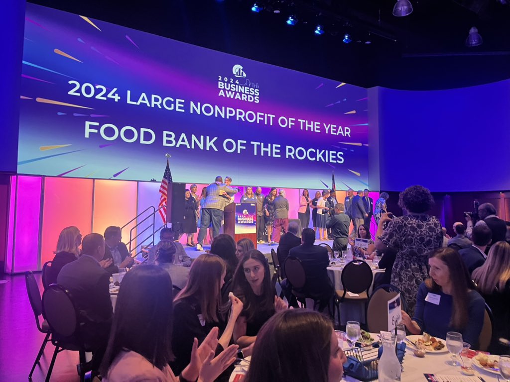 🌟 Hats off to @FoodBankRockies for being crowned the Large Nonprofit of the Year! Your impactful work is inspiring change and making a real difference in Metro Denver. #BizAwards