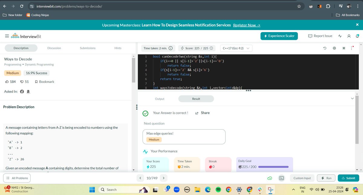 DipteshDutta11's tweet photo. Hi, I finished #Day115 of #365DaysofCode Challenge with
@scaler_official
Q(https://t.co/9Q4tYNyJq0)                                                                            Scaler discord community link:https://t.co/I1tHU6ELDn #scalerdiscord #codewithscaler #365daysofcodescaler https://t.co/koif9ORtCO