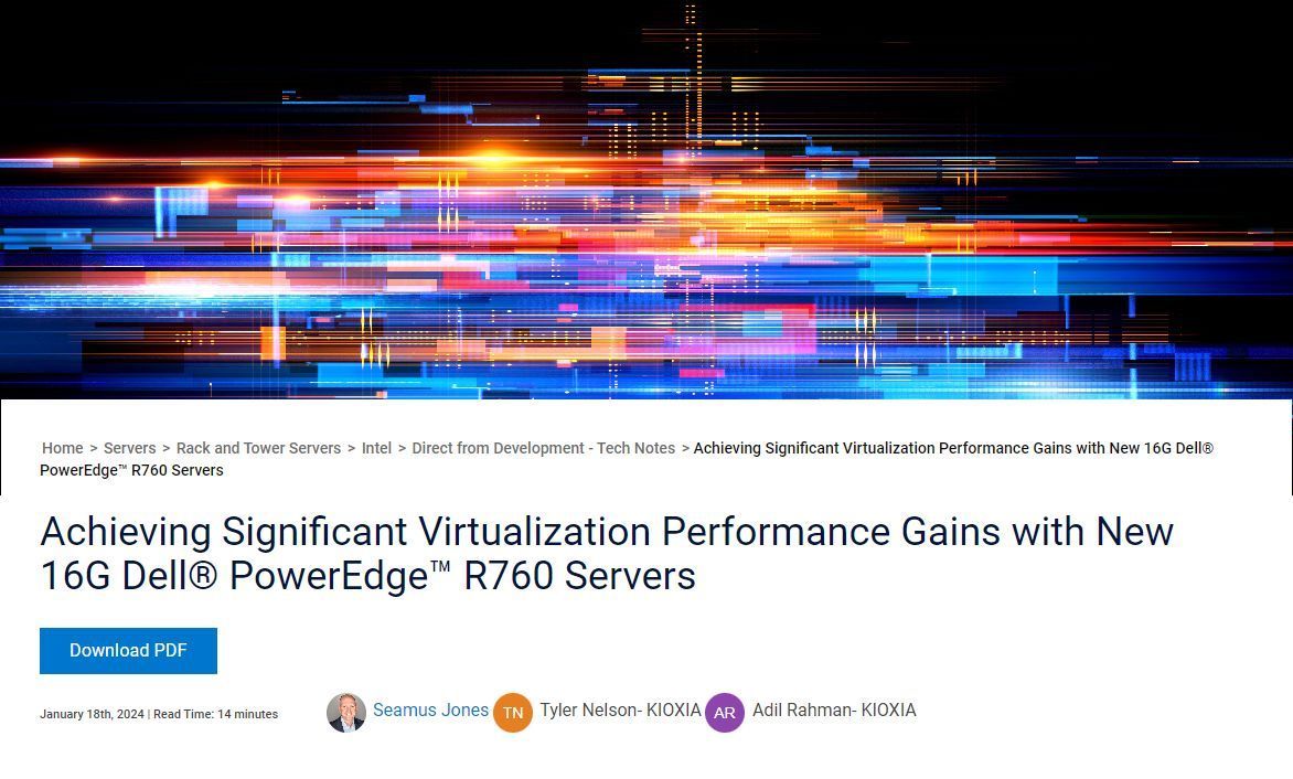 ICYMI - From Dell Technologies Direct from Development (@DellTech)…A paper outlining a high performance solution for databases using Dell 16G Servers and KIOXIA PCIe 5.0 E3.S SSDs! bit.ly/4aZZuuy