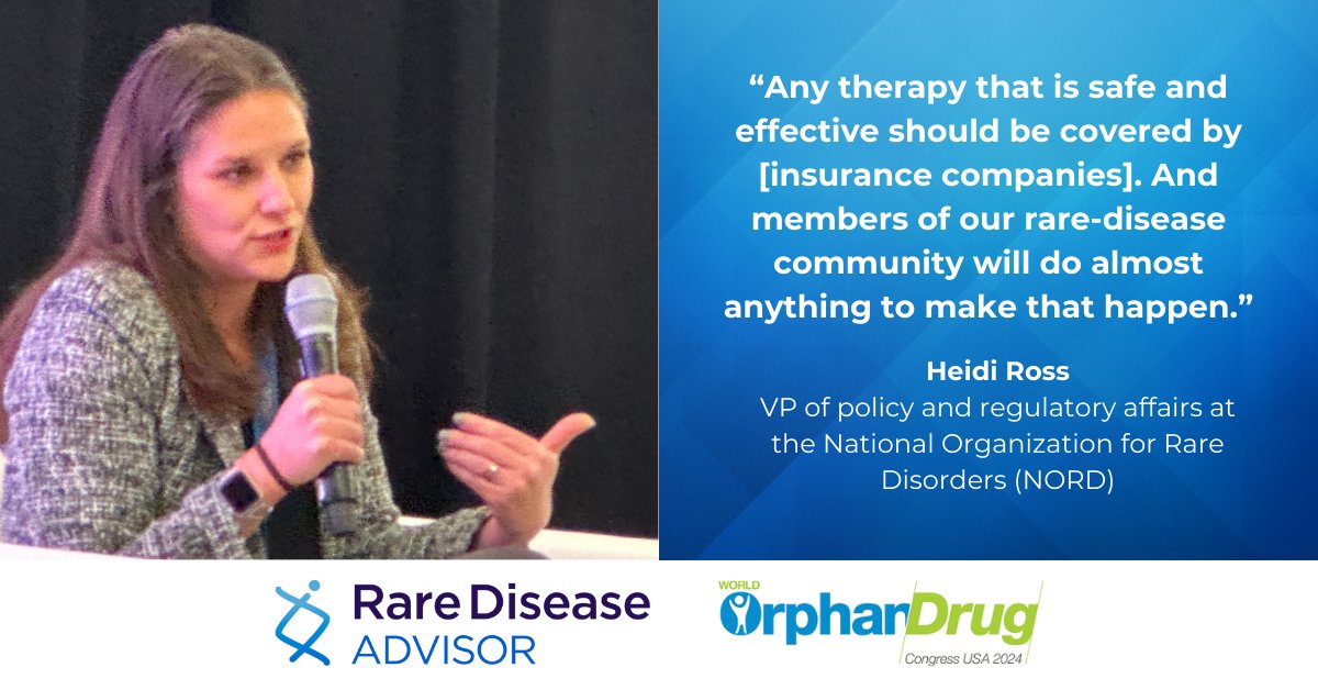 #WorldOrphanUSA: Heidi Ross, VP of policy and regulatory affairs at the National Organization for Rare Disorders (@RareDiseases), speaking at @OrphanConf. #RDAatWODC #OrphanDrugUSA