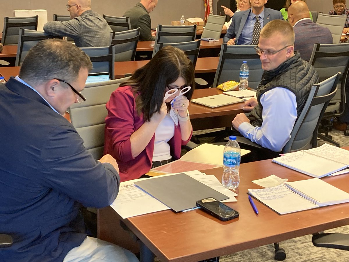 BASA New Superintendents learning and collaborating through an escape room activity facilitated by Maribeth Tulenko, Pearson Virtual Schools.