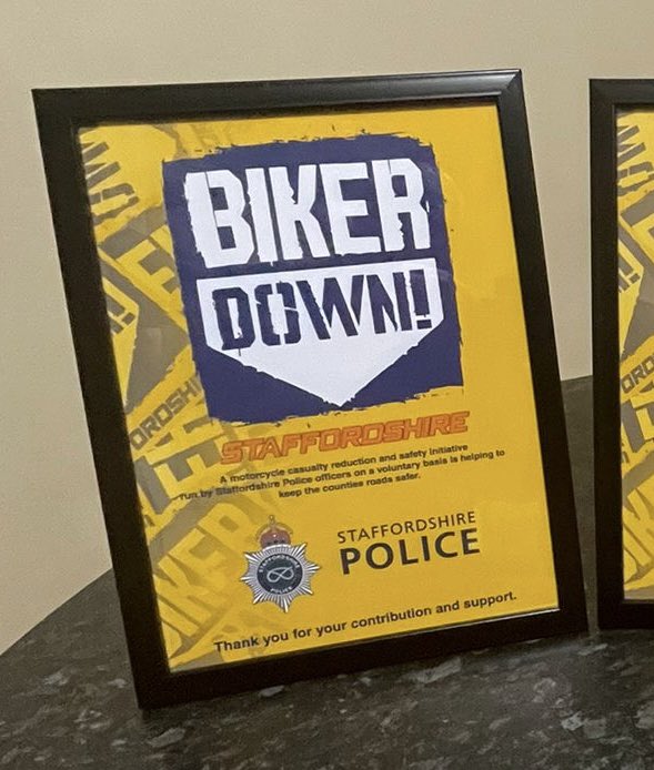 Wonderful to visit @StaffsPolice HQ today and present @StaffsPoliceCC with a certificate of appreciation for his continued support of BikerDown. The Chief has been a huge supporter of ours for which we are extremely grateful. Together we will make a difference. G🏍🫡