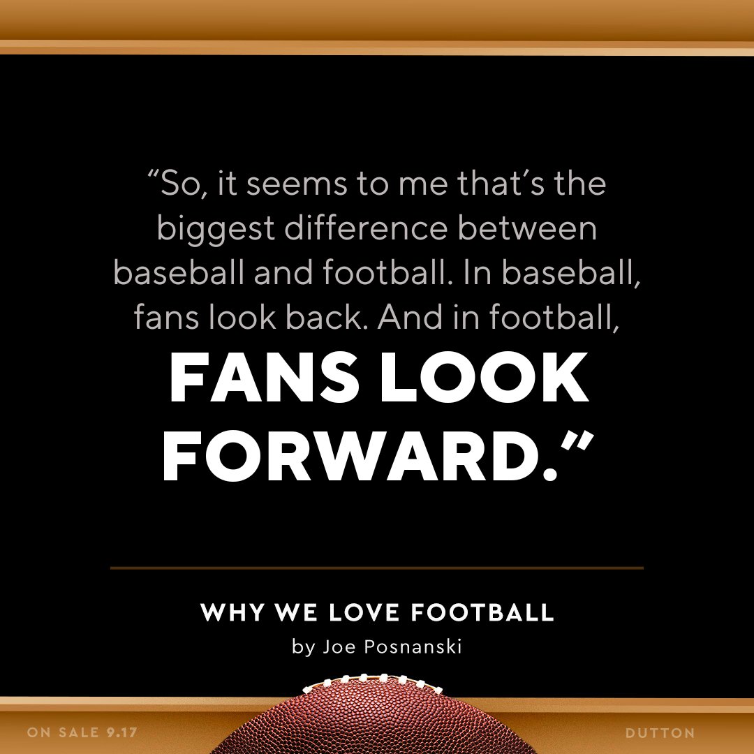 Sharing @JPosnanski's thoughts on the nature of football for the draft today! You can learn more about Posnanski’s new book, WHY WE LOVE FOOTBALL, here: bit.ly/WhyWeLoveFootb…