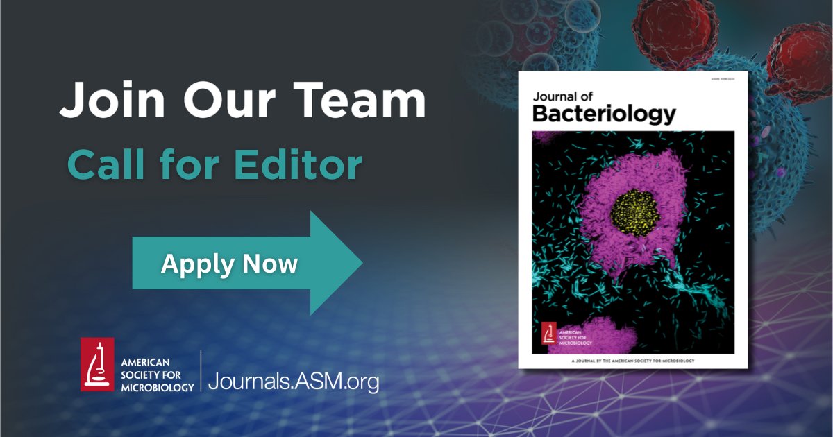 Deadline approaching! ASM’s #JBacteriology seeks a passionate microbiologist (Ph.D. or equivalent) to join as an editor. The initial term begins July 1. Learn more on our Shape the Science page & apply by May 1.➡️ asm.social/1PC