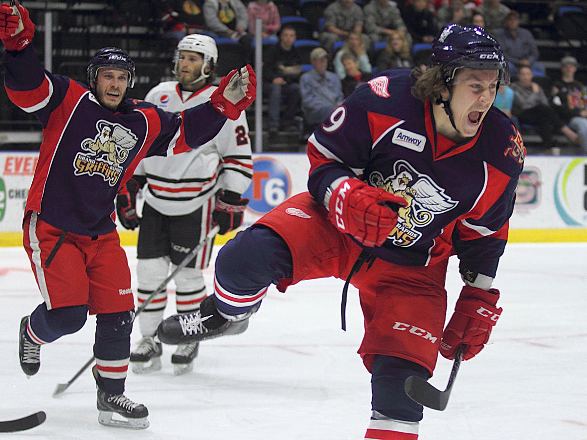 #TBT ➡️ The only other time we’ve faced RFD in the playoffs, rookie Tyler Bertuzzi scored 13 seconds into overtime - the fastest OT goal in our playoff history - in a 2-1 win at Rockford in Game 4 of the 2015 Western Conference Semifinals 🏒🤯 #GoGRG