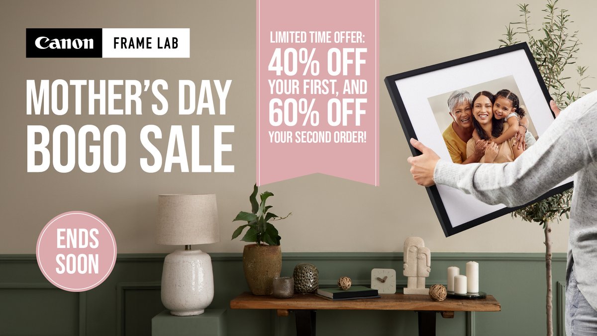 This Mother’s Day let's create everlasting memories for Mom with Canon’s Frame Lab! Enjoy 40% OFF your first order and receive 60% OFF with your second order! canoncreatorlab.ca/programs/frame…