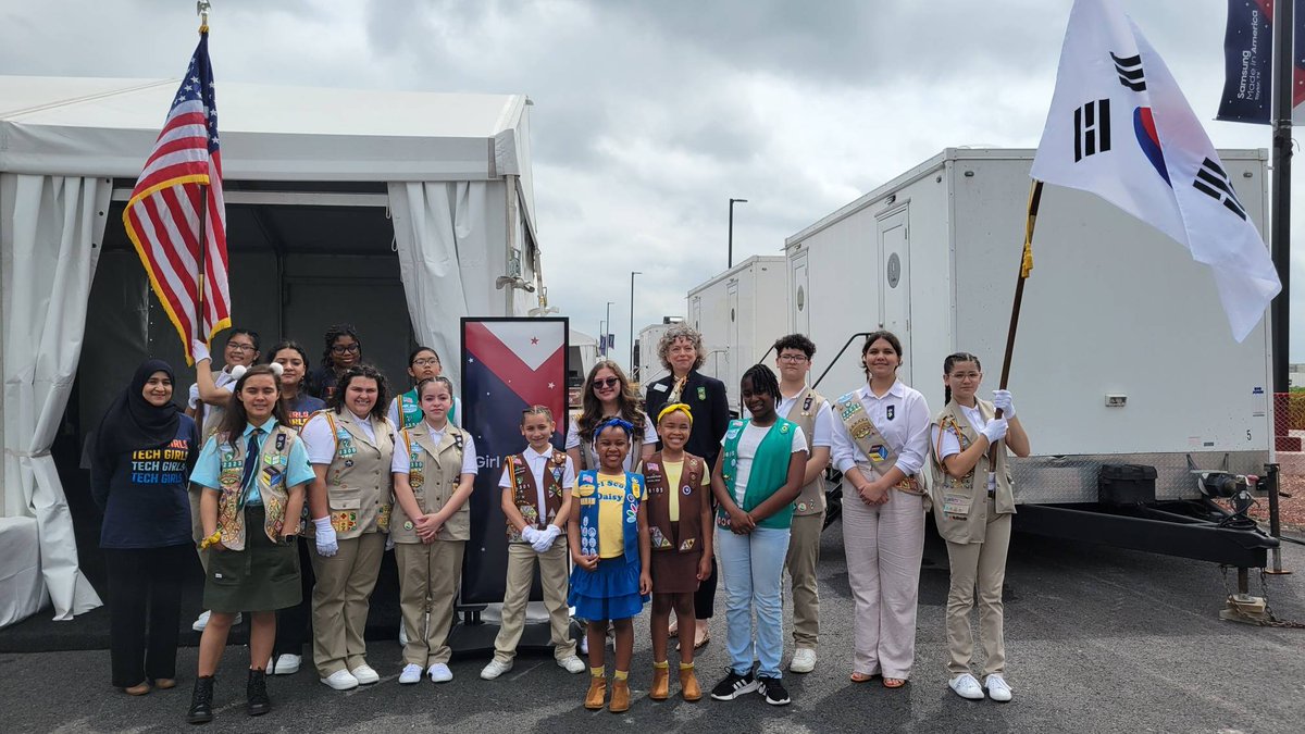 We want to thank our community partner, the Girl Scouts of Central Texas, for participating in the #CHIPSAct announcement last week and helping us with the Posting of the Colors. 🇺🇸

The Girl Scouts did a great job and we were happy to showcase them on a global scale!