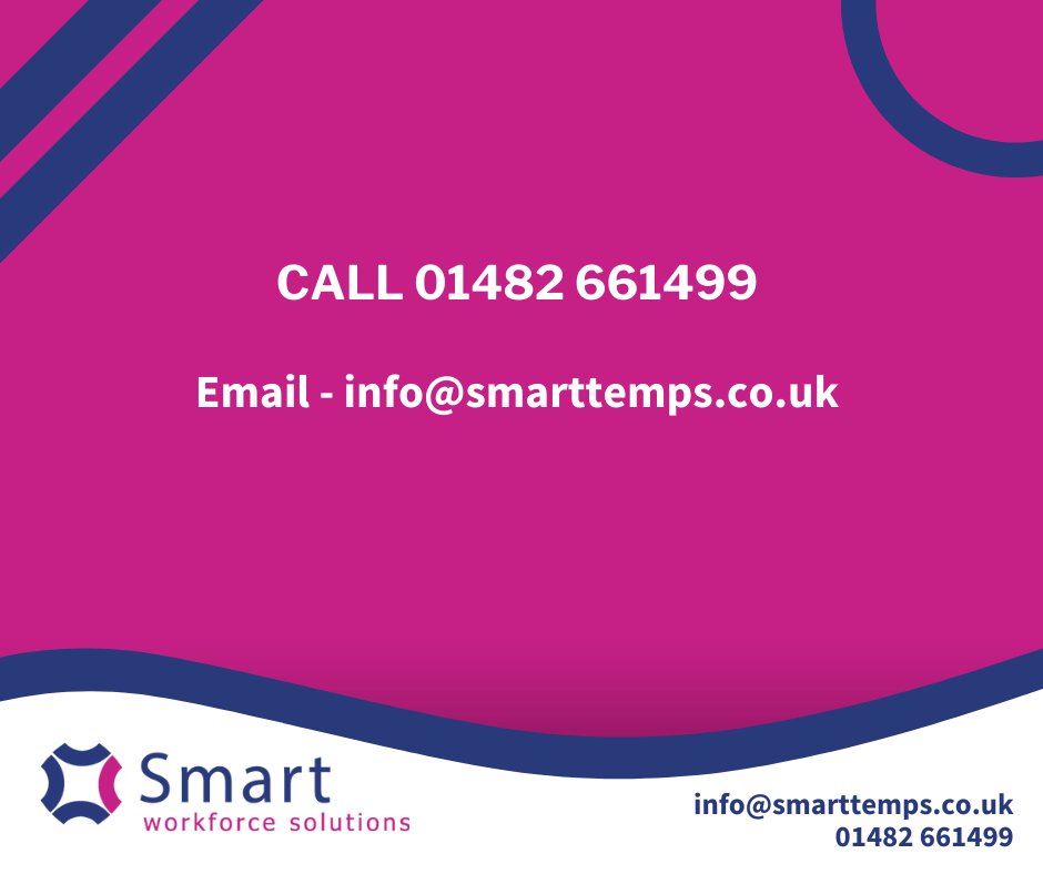smart_temps's tweet photo. Hot Jobs!

Scroll through our latest temporary and temp to perm jobs.

For more information, please get in touch with our team - 01482 614099 or email info@smarttemps.co.uk.

#jobshull #jobsbeverley #flt #nights #dayshifts https://t.co/cPazADXT0n