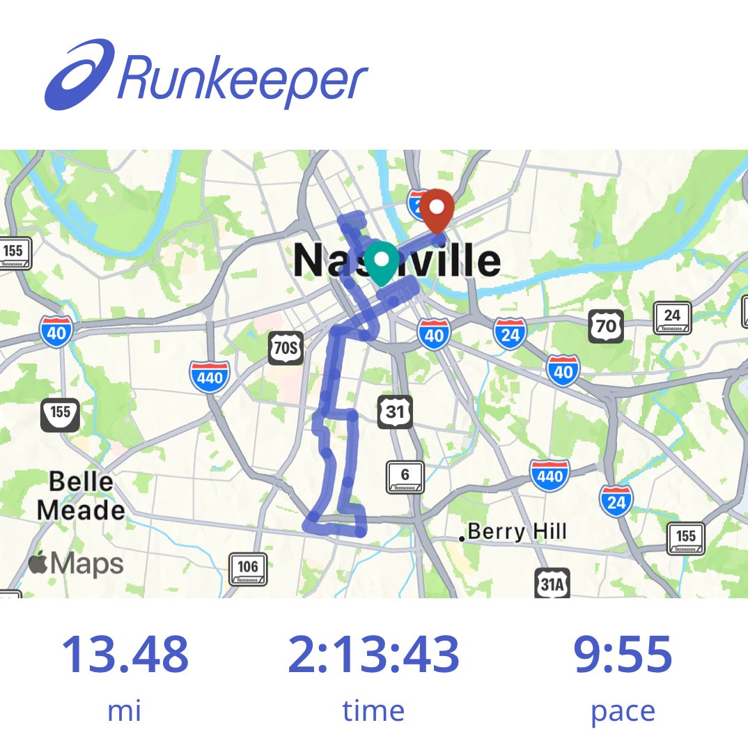 AddyBiggers's tweet image. Friends who are running this Sat, here’s your time to beat. Good news! It’s not fast.  This was a mental test today. It all hurt: the 13 and the .48.  

I’ll be cheering on Avery  at her track meet so I ran my own half today. 

#AllByMyself 
#NoPack
#NoMusic 
#MusicCityHalf