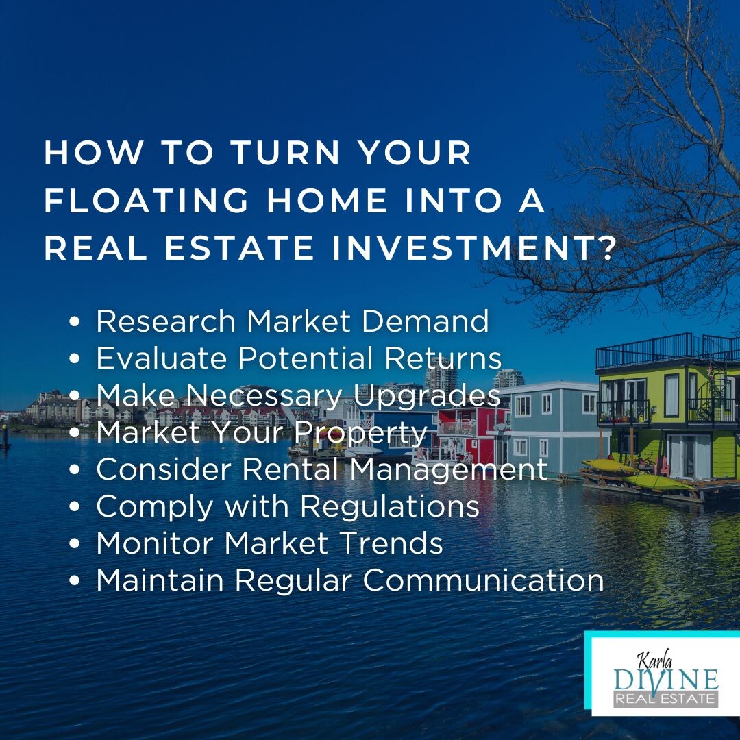 By following these steps, you can effectively turn your floating home into a lucrative real estate investment while providing tenants or buyers with a unique waterfront living experience. #floatinghomes #waterfront #waterfrontliving #Portland #Oregon #OregonYachtClub #OYC