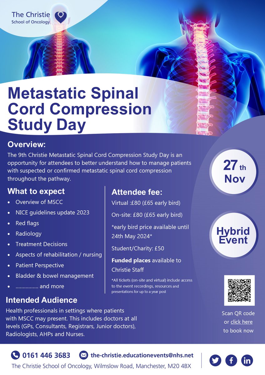 🌟 Elevate your skills and revolutionize patient care at the #MSCC2024 Study Day! 🚀 Dive into cutting-edge strategies for treating spinal cord compression and take your expertise to the next level. 🎟 Grab your early bird tickets before they sell out: ow.ly/TYy450RiSH6