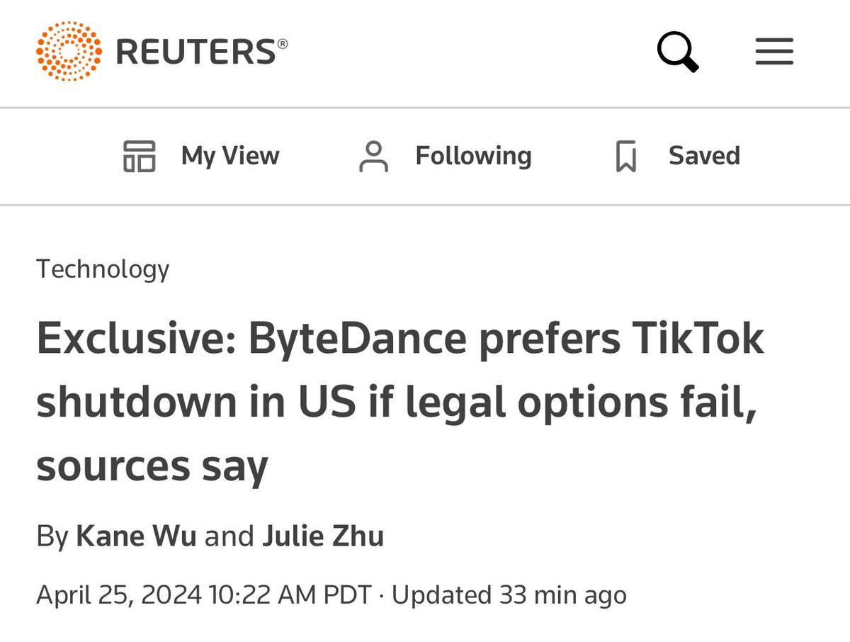 I still can’t believe this is really happening and Biden signed it into law. The saving grace for the Biden administration is the deadline is after the elections so if TikTok actually ends up being banned or shutdown, it won’t have election consequences.