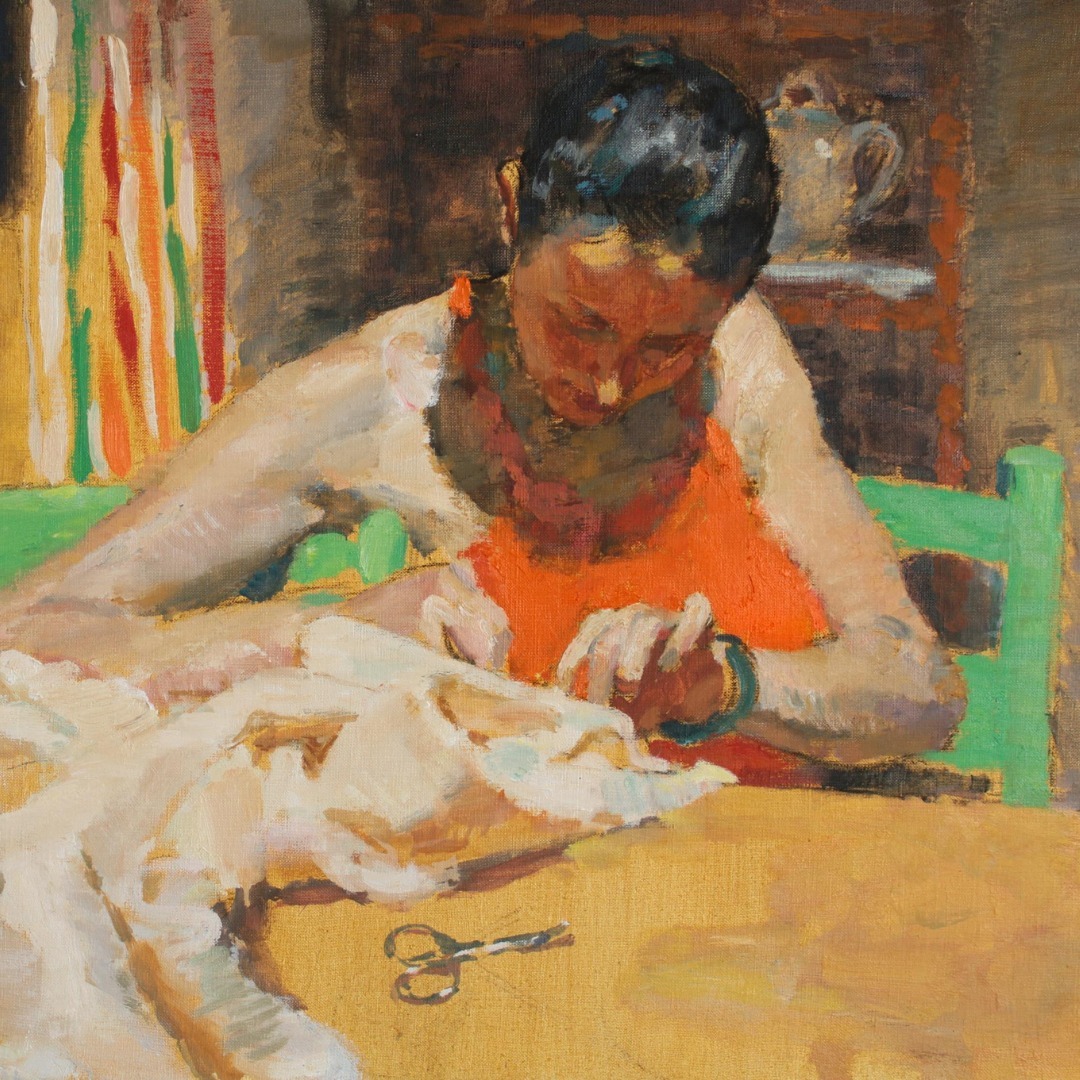 #RPAnnualExhibition2024 Opening Soon ⭐ Get ready for the Royal Society of Portrait Painters Annual Exhibition 2024, opening its doors from 9 May to 18 May 💻 Preview the Exhibition Online: Follow the link in our bio 🎨 Samir Rahmanov, 'Evening Sewing'