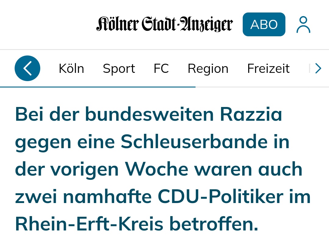 Falls Sie sich fragen, wie es sein kann, dass so viele Menschen illegal ins Land geschleppt werden, fragen Sie einfach mal die @CDU.

'Bei der bundesweiten Razzia gegen eine Schleuserbande in der vorigen Woche waren auch zwei namhafte CDU-Politiker im Rhein-Erft-Kreis betroffen.'…