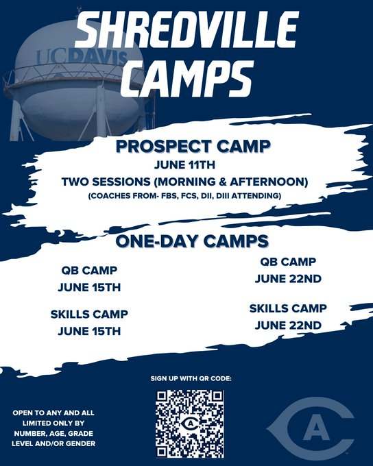 Excited to be at the @UCDfootball Prospect Camp on June 11. Ready to compete and get better. @SutterFootball @coachrrhino @CoachATaylor3 @CoachiJACK @Coach_CoombsUCD