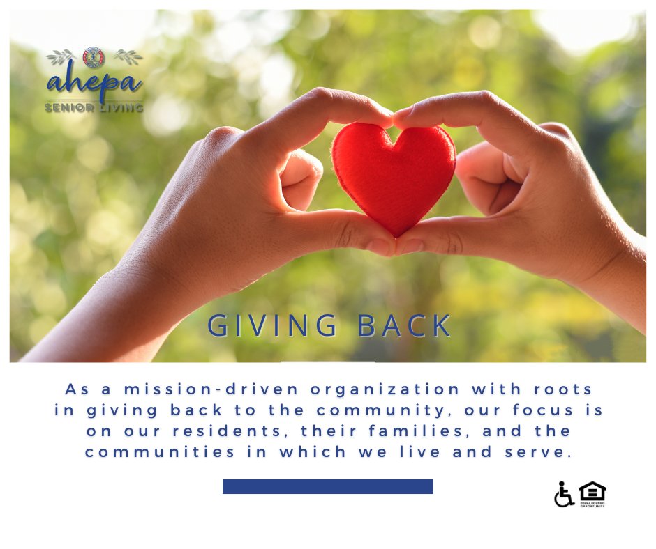 Since 1996, AHEPA Senior Living has supported nonprofits to an amount that exceeds $9 million.

We have contributed to dozens of nonprofits! Help us to continue to make a difference.
ahepaseniorliving.org/about/giving-b…

 #charitablegiving
#corporatesocialimpact
#FindPeaceOfMind
#community