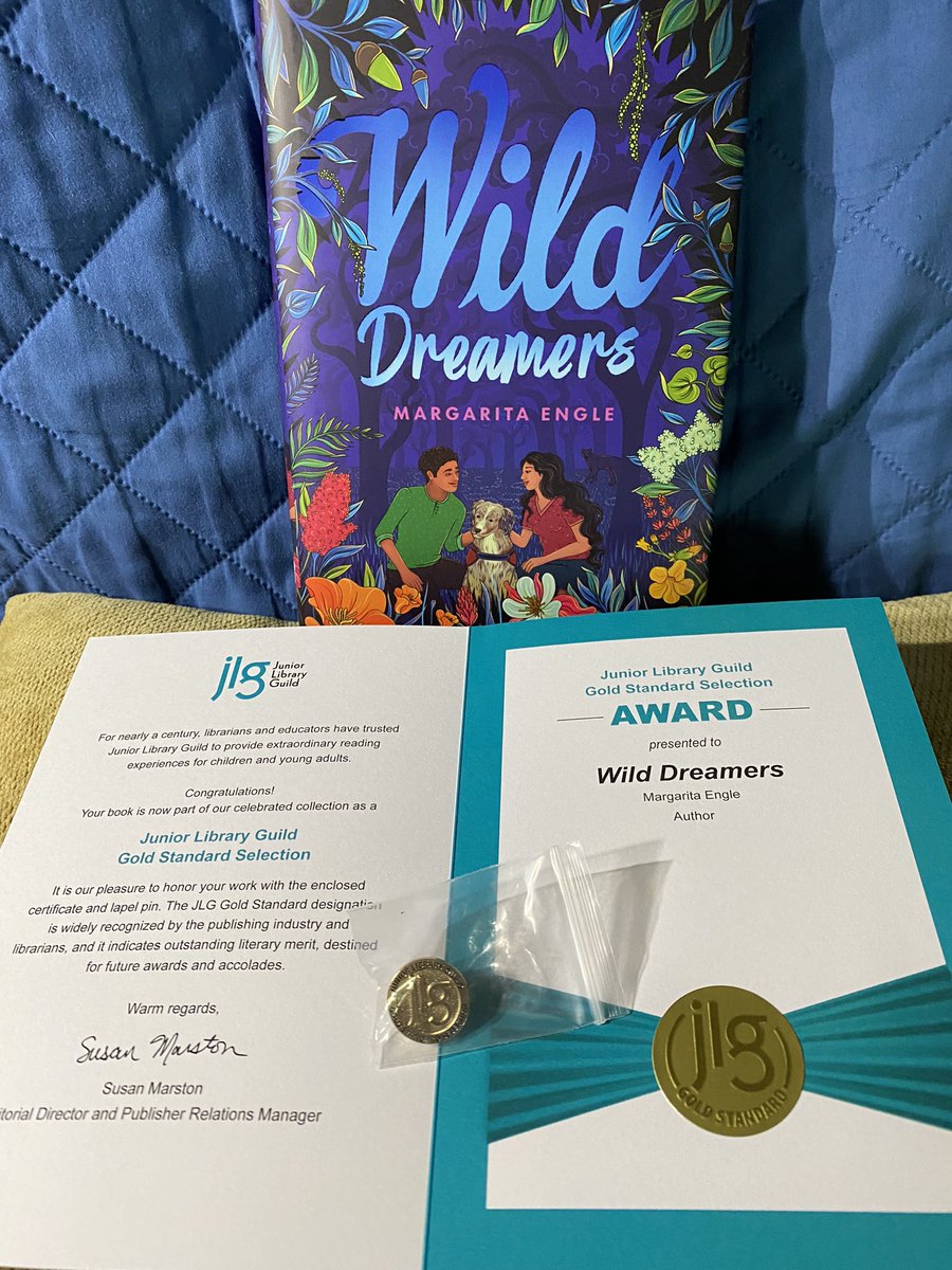 I'm grateful to @JrLibraryGuild! @simonteen #GabiDalessandroArt #WildDreamers #versenovel #LatinxBooks #LatineBooks #StemBook #LoveStory #YAbooks #MargaritaEngleBooks #CubanAmericanAuthor #wildlife #rewilding #ConservationDog #WildlifeCrossing @Diverse_Verse