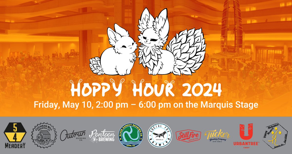 2 WEEKS UNTIL WE SEE ALL YOUR BEAUTIFUL FACES AT #FWA2024 To celebrate, we're announcing our entire Hoppy Hour lineup! 🟡5/4 Meadery 🟡Cochran Mill 🟡Outrun 🟡Pontoon 🟡River Remedy 🟡Social Fox 🟡StillFire 🟡Tucker Brewing Co 🟡Urban Tree Cidery 🟡Viking Alchemist
