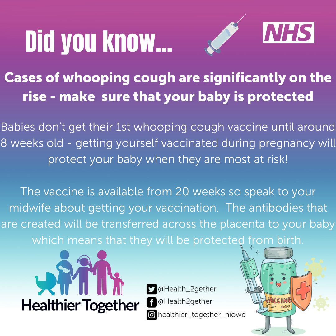 🚨 Whooping cough cases are spiking! Babies don't get vaccinated until 8 weeks old, but you can protect them by getting vaccinated during pregnancy. Available from 20 weeks - talk to your midwife today! More information: what0-18.nhs.uk/pregnant-women… #ProtectOurBabies #Vaccinate