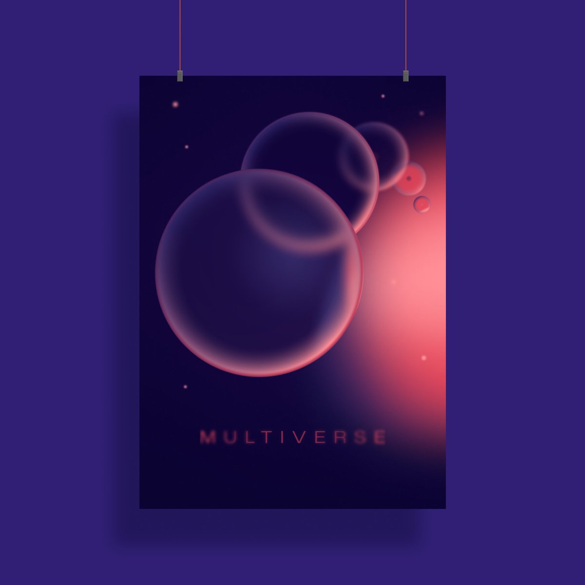 AlexCristache's tweet photo. It's been a while since I've played with my #MindfulPalettes-based poster collection.

Here's my take on "we all live in a bubble" - multiverse theme using color palette no. 66.

#PosterDesign #Gradients