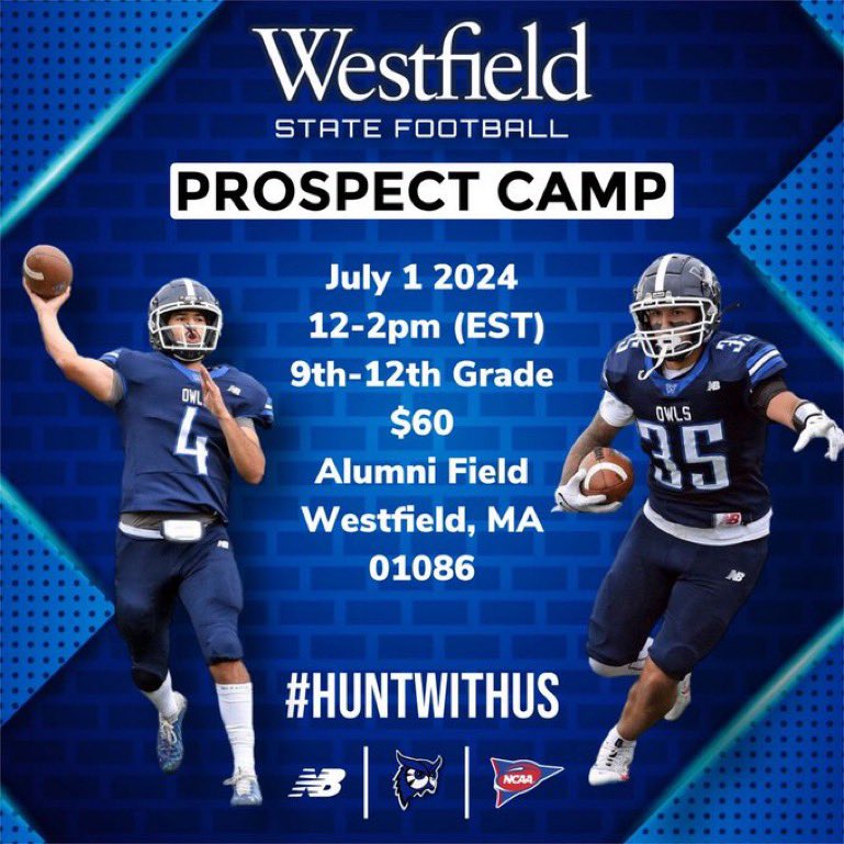 Thank you coaches for the invite hoping to come out!! <a href="/WSUOwlsFootball/">Westfield State Football</a>