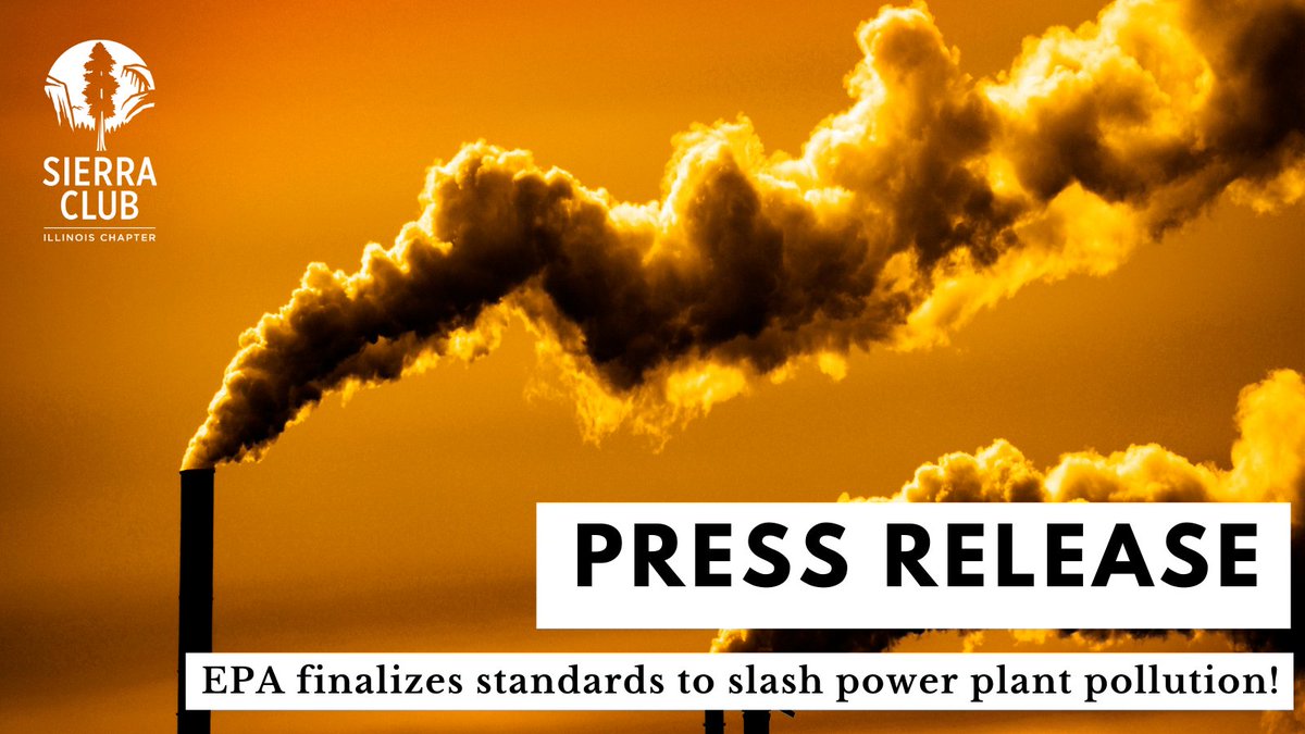 🎉HUGE NEWS: <a href="/EPA/">U.S. EPA</a> finalized four standards today that will slash air, water, and carbon pollution from power plants. Read our statement: sierraclub.org/illinois/blog/…