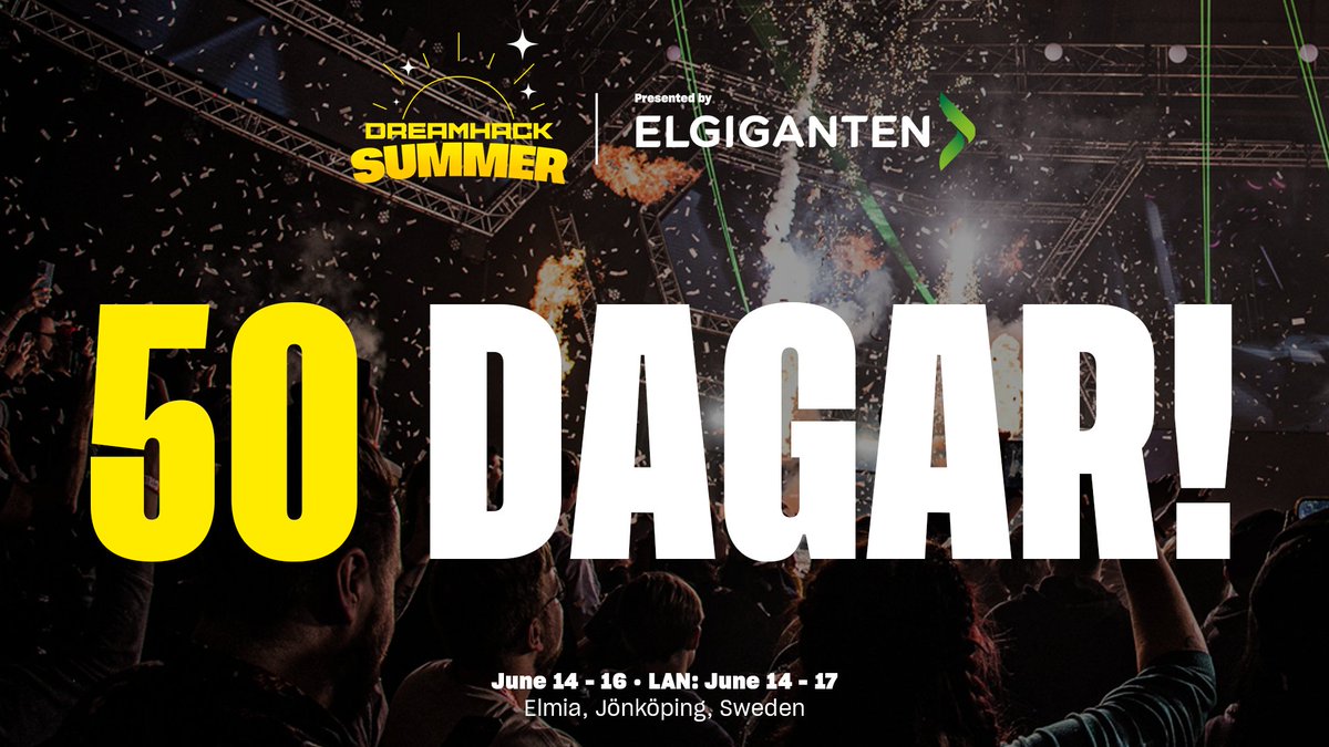 Börja packa, hörrni! Det är bara 50 dagar kvar!! #DHSummer ☀️ dreamhack.com/summer