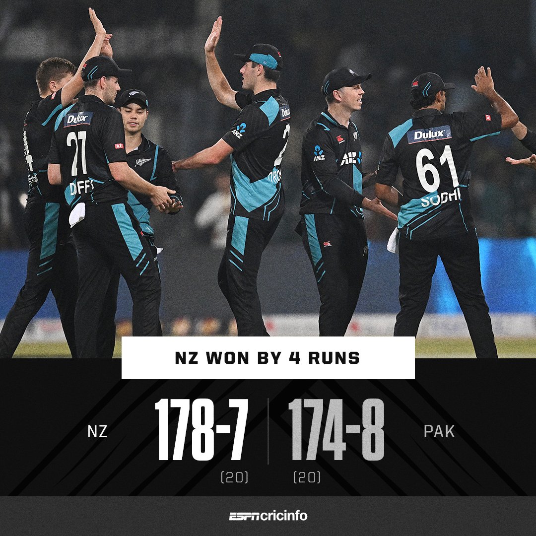 Imad Wasim's cameo got Pakistan within one hit of victory, but New Zealand hold their nerve to go 2-1 up with one match to play! es.pn/PAKvNZ24-T204 | #PAKvNZ