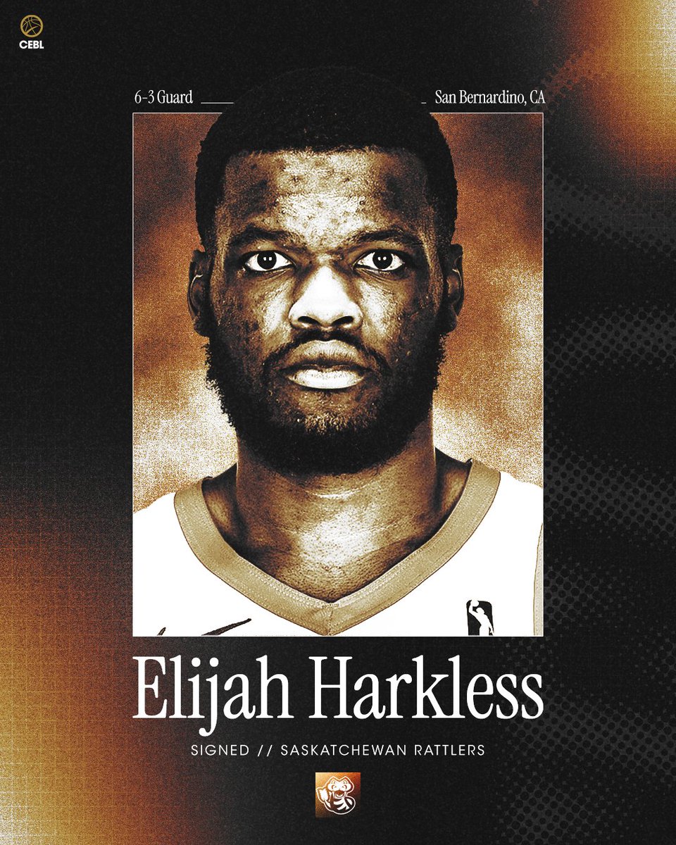 BREAKING: @SASK_Rattlers sign Elijah Harkless. The 6'3 guard played collegiately for @TheRunninRebels & @OU_MBBall. In 2023 he averaged 11.6 PPG on 47.5% shooting for the @OntClippers under current Rattlers head coach Larry Abney. 🗞️: cebl.ca/clippers-guard… #CEBLFreeAgency