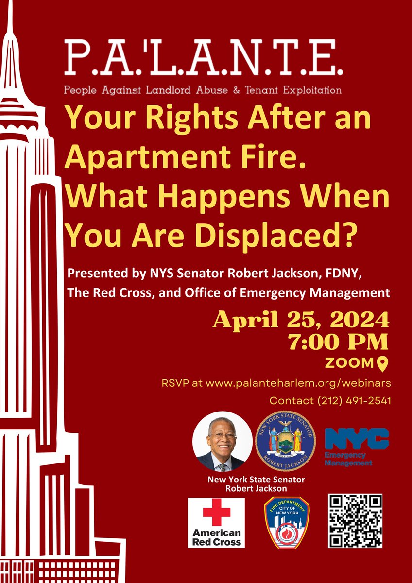 Happening tonight with @SenatorRJackson, NYC Emergency Management, and The Red Cross. Register here: tinyurl.com/556wcep6