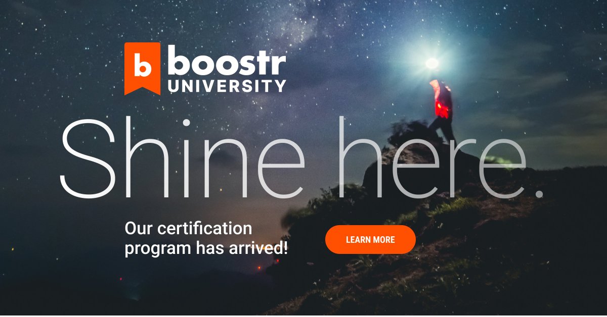 Level up your Boostr game! Become a certified pro with Boostr U! Master the platform, boost productivity, crush your goals. Admin Certification now open. Register Now! bit.ly/3UwasRl #BoostrUniversity #GetCertified #BoostYourCareer