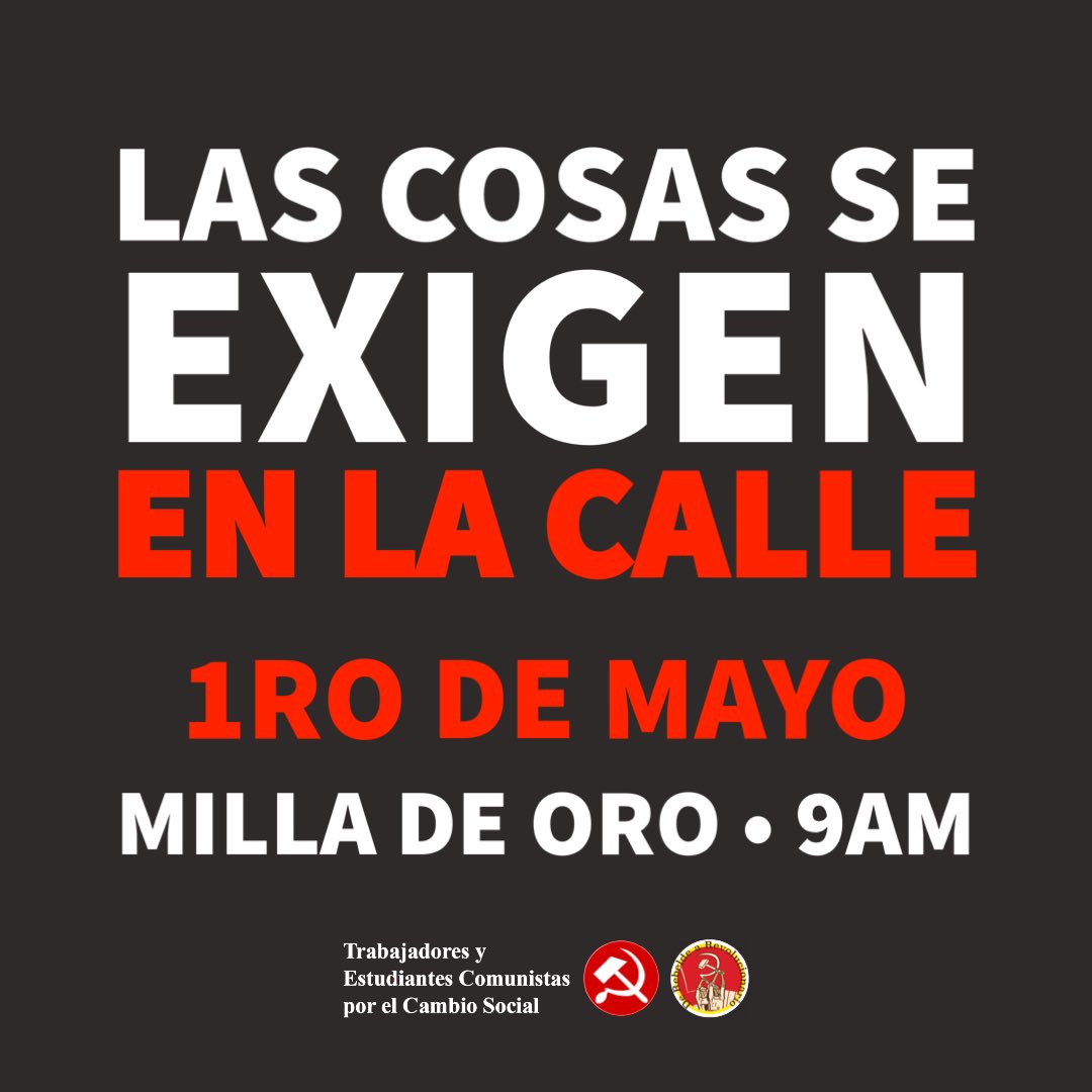 El cambio que necesitamos se exige en la calle, no en las urnas, mucho menos desde la comodidad; EN LA CALLE. 

1ERO DE MAYO 
DÍA PROLETARIO