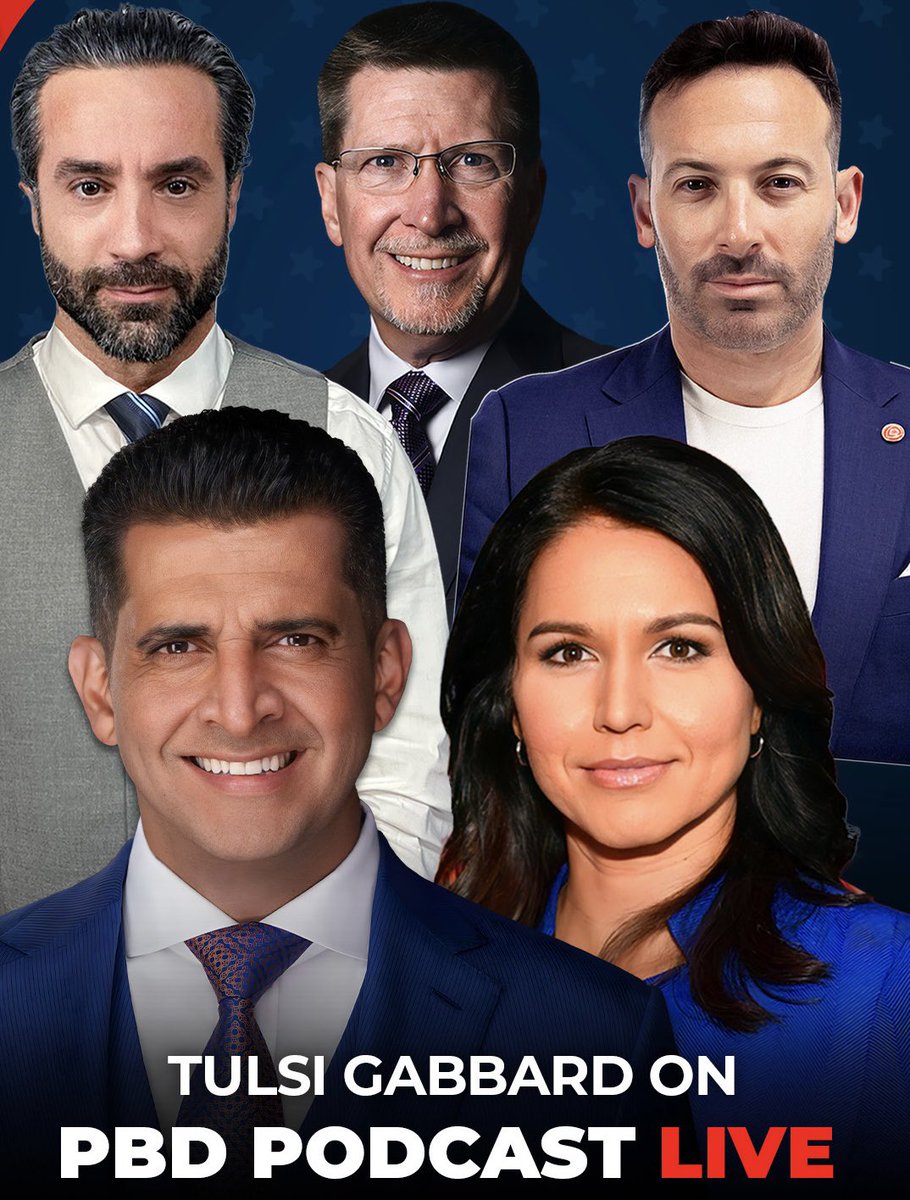 LIVE @ 2PM ET: @PBDsPodcast Ep. 402! @patrickbetdavid, @TomEllsworth, @sostalksmoney & @VincentOshana are joined by former Representative @TulsiGabbard! WATCH LIVE 👀: youtube.com/live/VTnGvniKa…