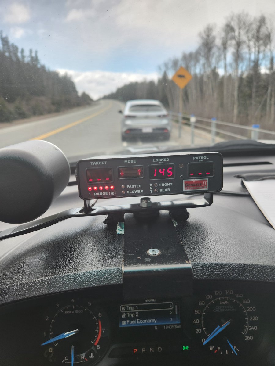 On April 21/24, #CochraneTIME stopped a vehicle on #Hwy11 in #Matheson  A 19 y/o G2 driver from Timmins was charged with Stunt Driving - Excessive Speed.  They face a licence suspension of 30 days, vehicle impoundment for 14 days and a $2,000 fine.  #StuntDriving #SlowDown ^ms
