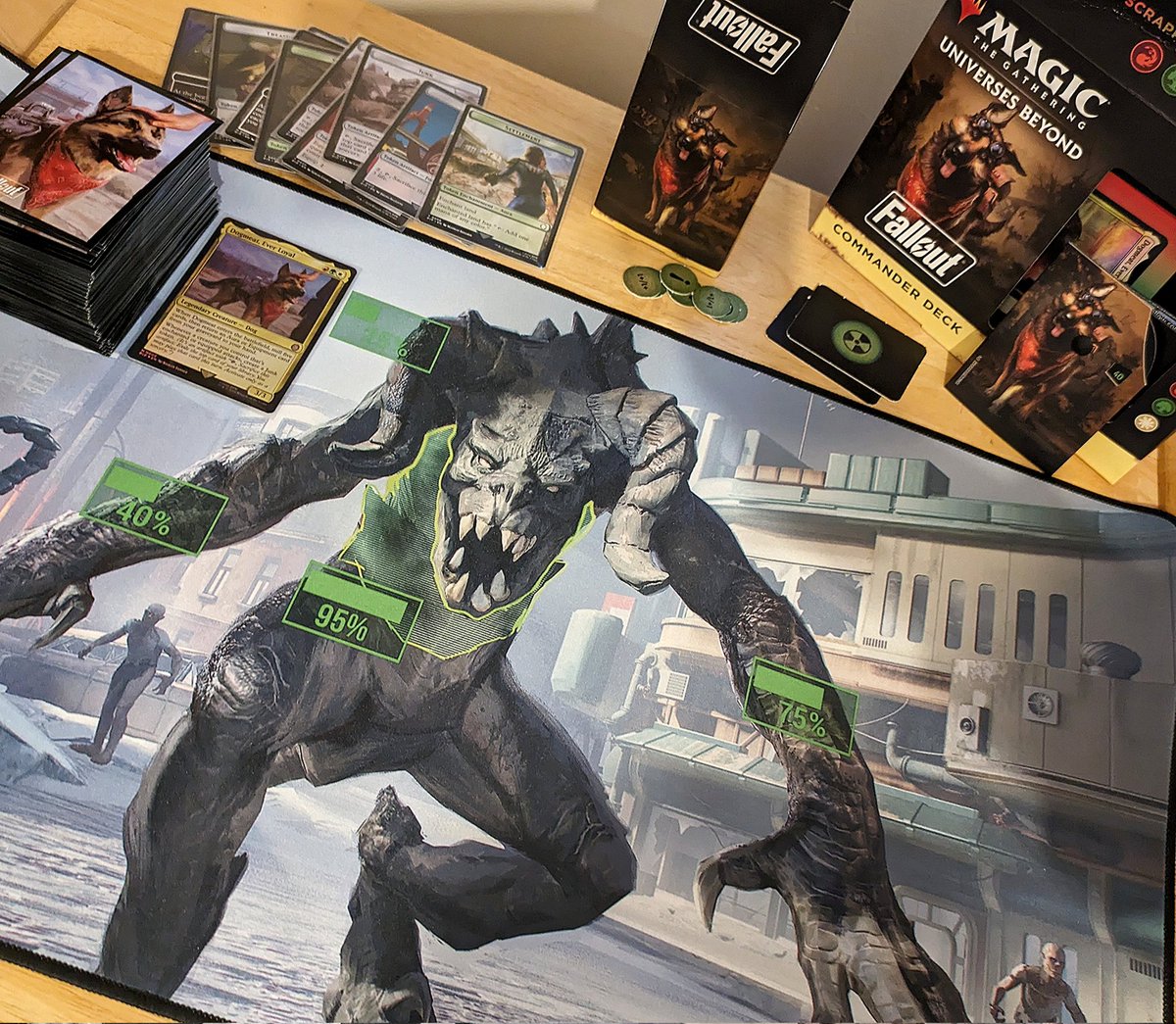 CrazyMCRAngel's tweet photo. ๐คฉ My Dogmeat sleeves and Deathclaw mat have arrived! ๐ฅณ
Pre-ordered from @magicmadhouse
#magicthegathering #falloutmagicthegathering #falloutmtg #mtg #dogmeat #scrappysurvivors #deathclaw https://t.co/C2z50C74oi