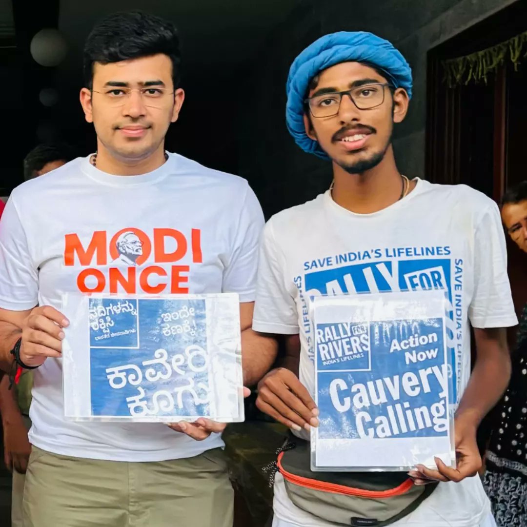 It's heartening to see @Tejasvi_Surya sir for your active invlovement in supporting initiatives like @YashasSR3 padayatra for river conservation #CauveryCalling @rallyforrivers 🙏🏼🙏🏼🙏🏼🙇🏼‍♀️🙇🏼‍♀️🙇🏼‍♀️