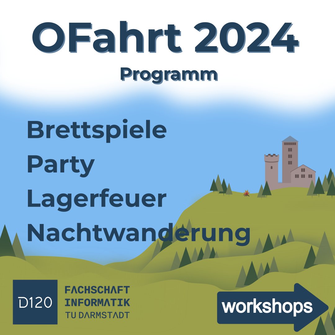 d120de's tweet photo. Nächstes Wochenende ist Ofahrt und wir freuen uns euch über 30 Workshops vorstellen zu können!

Wie ihr sehen könnt, ist für alle was dabei: technisch, informativ, sportlich oder einfach Spaß.

Die Anmeldung für die Workshops geschieht erst auf der Burg selbst. https://t.co/eiNUanD3dc