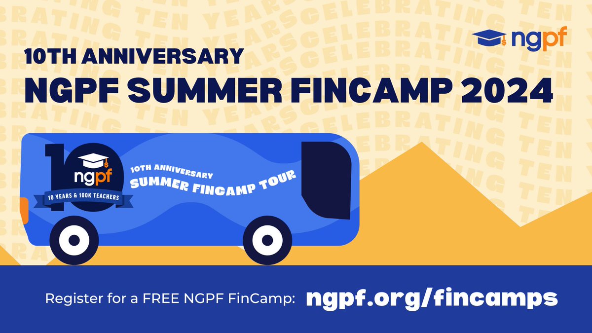 We're hosting FinCamps in 15 cities across the country this summer! See where we'll be and register for a FREE full day of in-person professional development with us: ngpf.org/blog/professio…