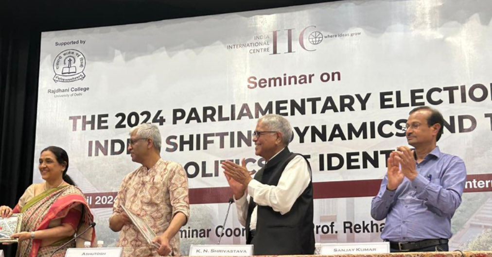 Successfully organised a seminar on the 2024 Parliamentary Elections in India @IIC_Delhi with ⁦@RajdhaniDU⁩@SatyawatiCol_DU @Sandeepshastri2 @Ashwanitiss @sanjaycsds @RakeshSinha01 @SudhaPai2 @priyam_manisha ⁦@Ashutos98022995⁩⁦@SNiranjansahoo⁩⁦@upiasi⁩