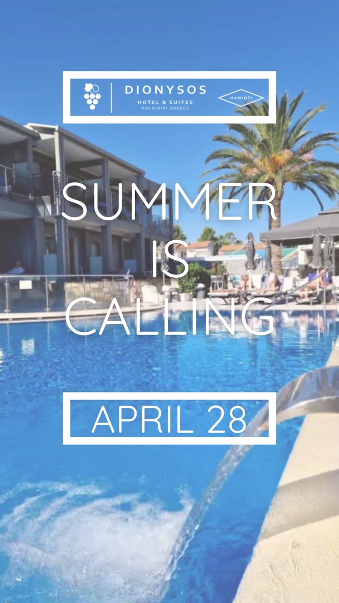 We're Opening Soon! 
Get Ready for Summer Fun at Dionysos Hotel & Suites! ☀️ 

#Hanioti #Vacation #visitgreece #visithalkidiki #halkidiki #DionysosHotel #hotels #summer #travel