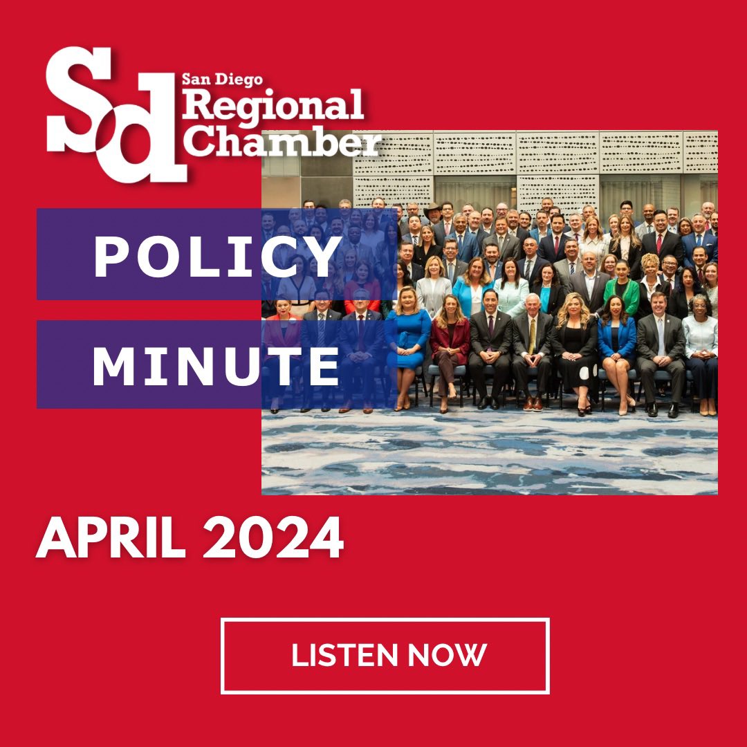 🎤April’s Policy Minute discusses the policy efforts of the Chamber's 16th Annual Mission to Washington D.C. where 174 San Diegans met at the capitol to discuss solutions and raise federal awareness of key regional issues. Tune in here: sdchamber.org/policy-minute/