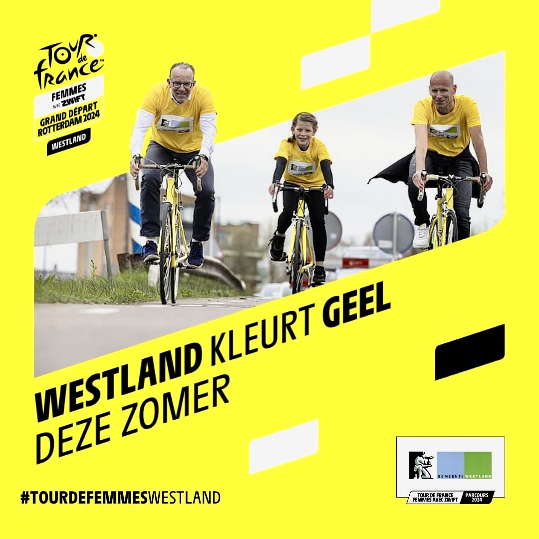 𝗪𝗲𝘀𝘁𝗹𝗮𝗻𝗱 𝗸𝗹𝗲𝘂𝗿𝘁 𝗴𝗲𝗲𝗹 𝗱𝗲𝘇𝗲 𝘇𝗼𝗺𝗲𝗿! 💛

De Tour de France Femmes Avec Zwift 2024 rijdt op 12 augustus voor het eerst door het Westland. Ik ben trots om te vertellen dat <a href="/SDCommunicatie/">SD Creative Agency</a> onderdeel wordt van het projectteam <a href="/GemWestland/">Gemeente Westland</a> 
#westlandkleurtgeel