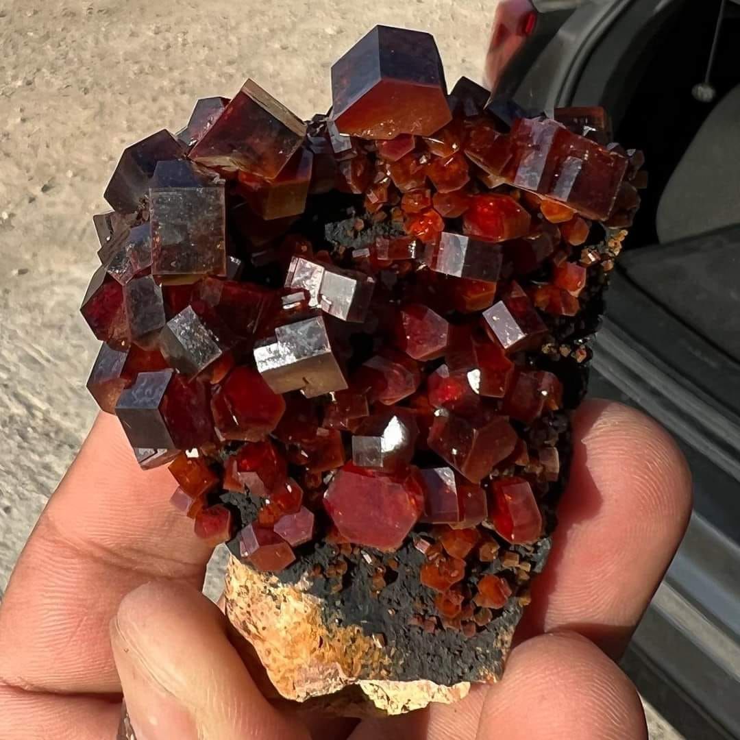 Gorgeous Natural Vanadinite crystals from Atlas Mountains, Mibladen, Morocco Credit: Rachid El Maadour