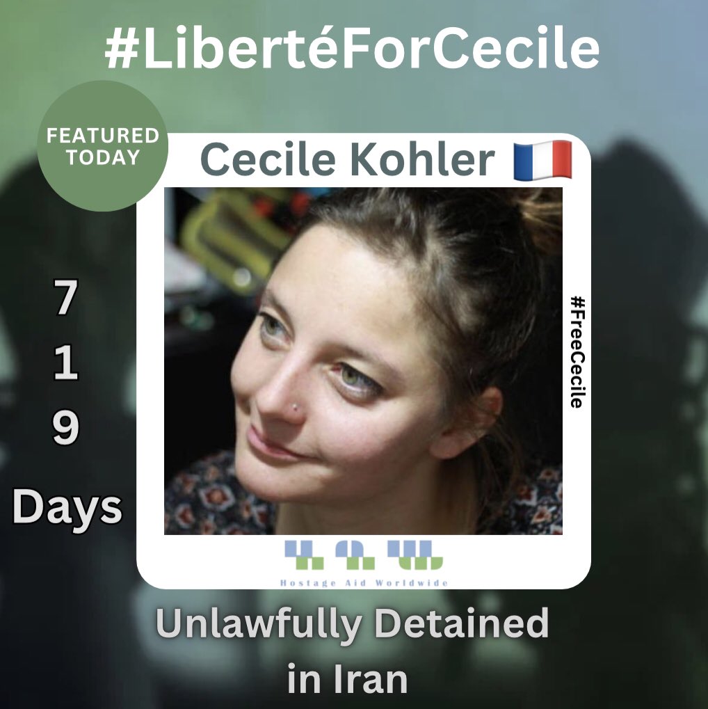 It has been 719 days of unlawful detention for 🇫🇷 Cecile Kohler who was on holiday in #Iran when she became one of dozens of #EU nationals used as a pawn by the #IranianRegime. @EmmanuelMacron @steph_sejourne, as Cecile approaches her 2nd yr of unlawful imprisonment, more effort…