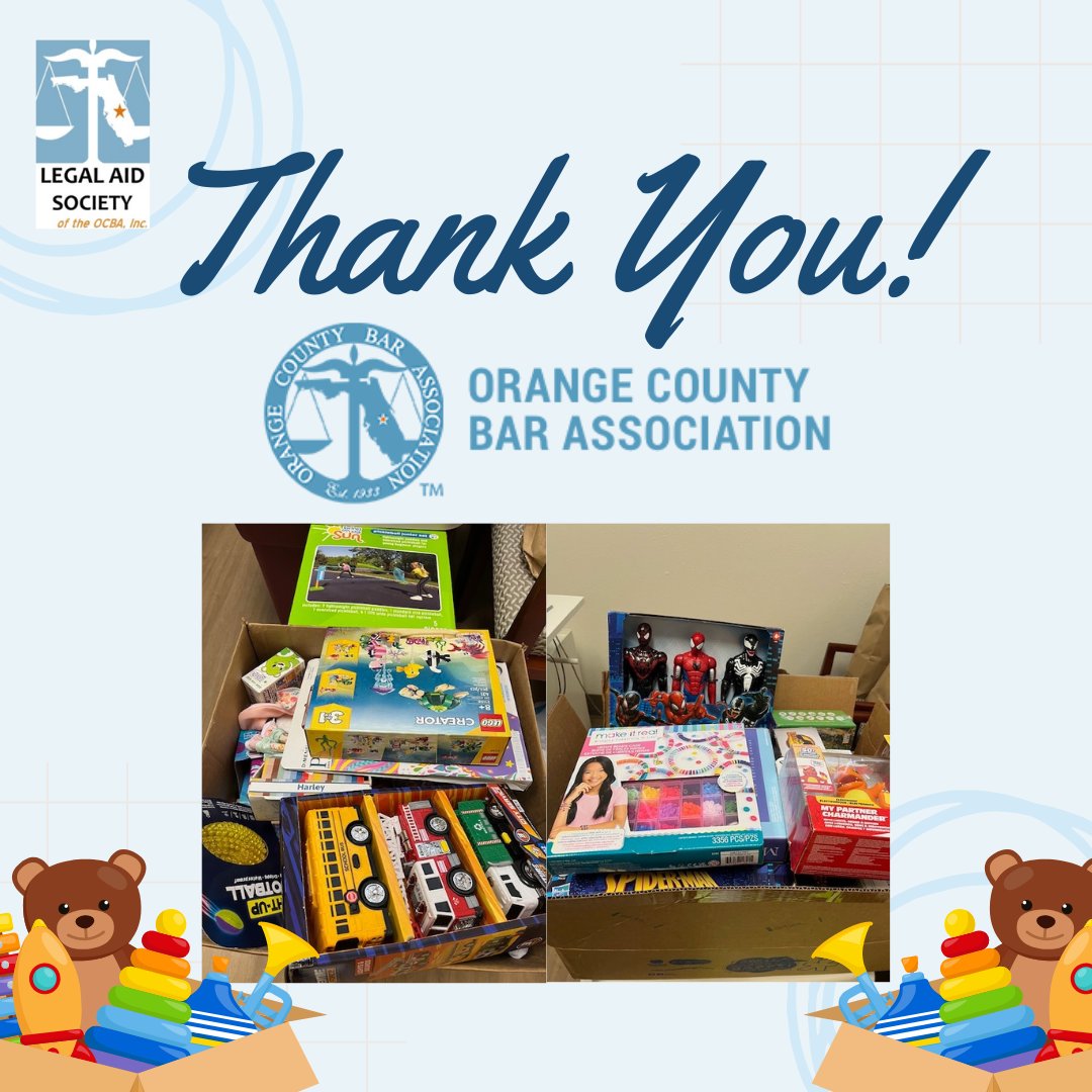 Our children deserve to be happy, regardless of their unfortunate life circumstances. We can't wait to gift these toys to our foster youth and put a smile on their faces. Thank you, Orange County Bar Association, for this toy donation! #legalaid #lasocba #fosteryouth