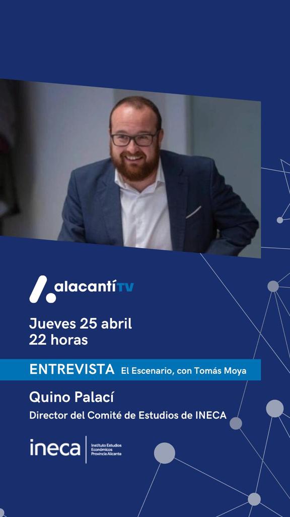 Esta noche nuestro  coordinador del Comité de Estudios <a href="/PalaciSoler/">Quino Palaci Soler</a> analiza el #InformecoyunturaINECA en #ElEscenario con <a href="/TomasMoyaGarcia/">Tomás Moya</a>