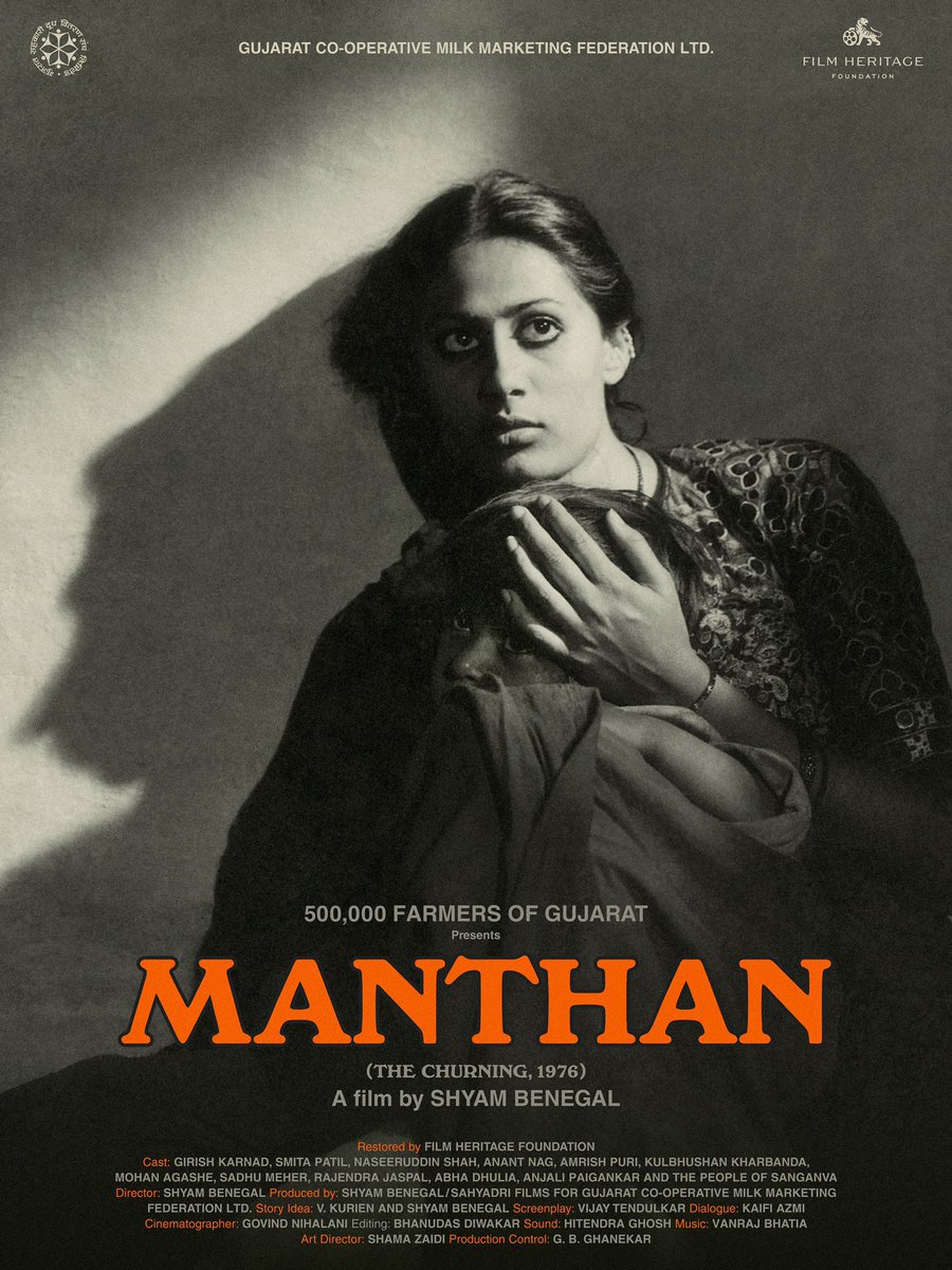 T 4992 - So proud that Film Heritage Foundation will be at the Cannes Film Festival for the third year in a row with another world premiere of a remarkable restoration - Shyam Benegal's film 'Manthan' that had compelling performances from an exceptional cast including Smita