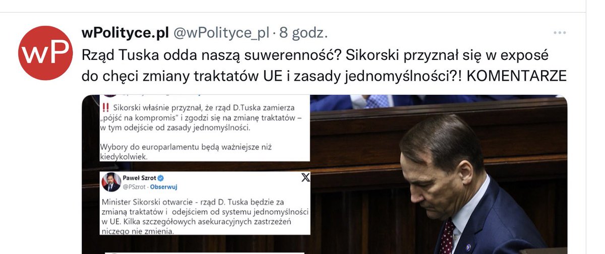 Przecież o suwerenności państwa,jego losach,NIE może decydować doraźna wola 1 człowieka,którego partia zresztą przegrała ostatnie wybory parlamentarne. O losach państwa,ew.ograniczaniu jego suwerenności decydować może TYLKO jego NARÓD,który jest jedynym tu Suwerenem. Nikt inny.