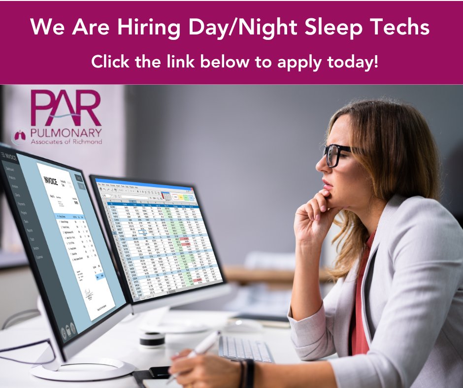 If you are dedicated to helping others achieve better sleep, and have experience in sleep technology -- we want to hear from you! We are looking for experienced, registered and certified Sleep Technicians. Apply today! bit.ly/3M5kDZz

#WeAreHiring #Hiring #SleepTechs