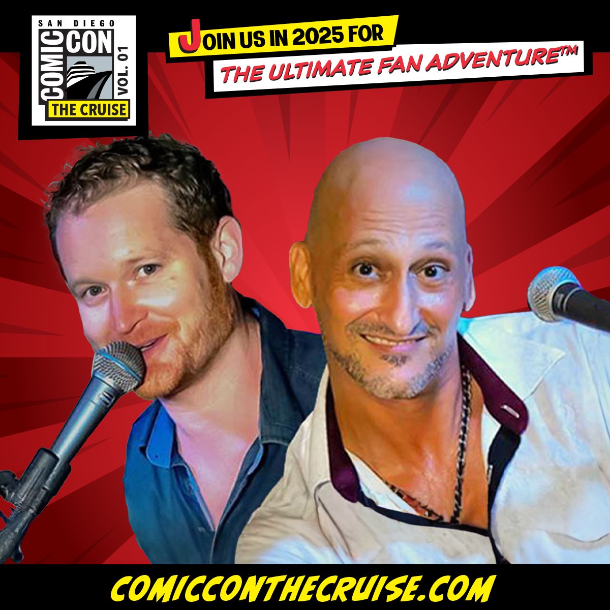 The Action Figures, featuring Scott Grimes and Greg Grunberg, will be making their cruise debut on The Ultimate Fan Adventure™ in 2025! Also joining the inaugural voyage, #brianwilk and #bradheron, dueling piano players!
@comicconband @greggrunberg @ScottGrimes @Comic_Con